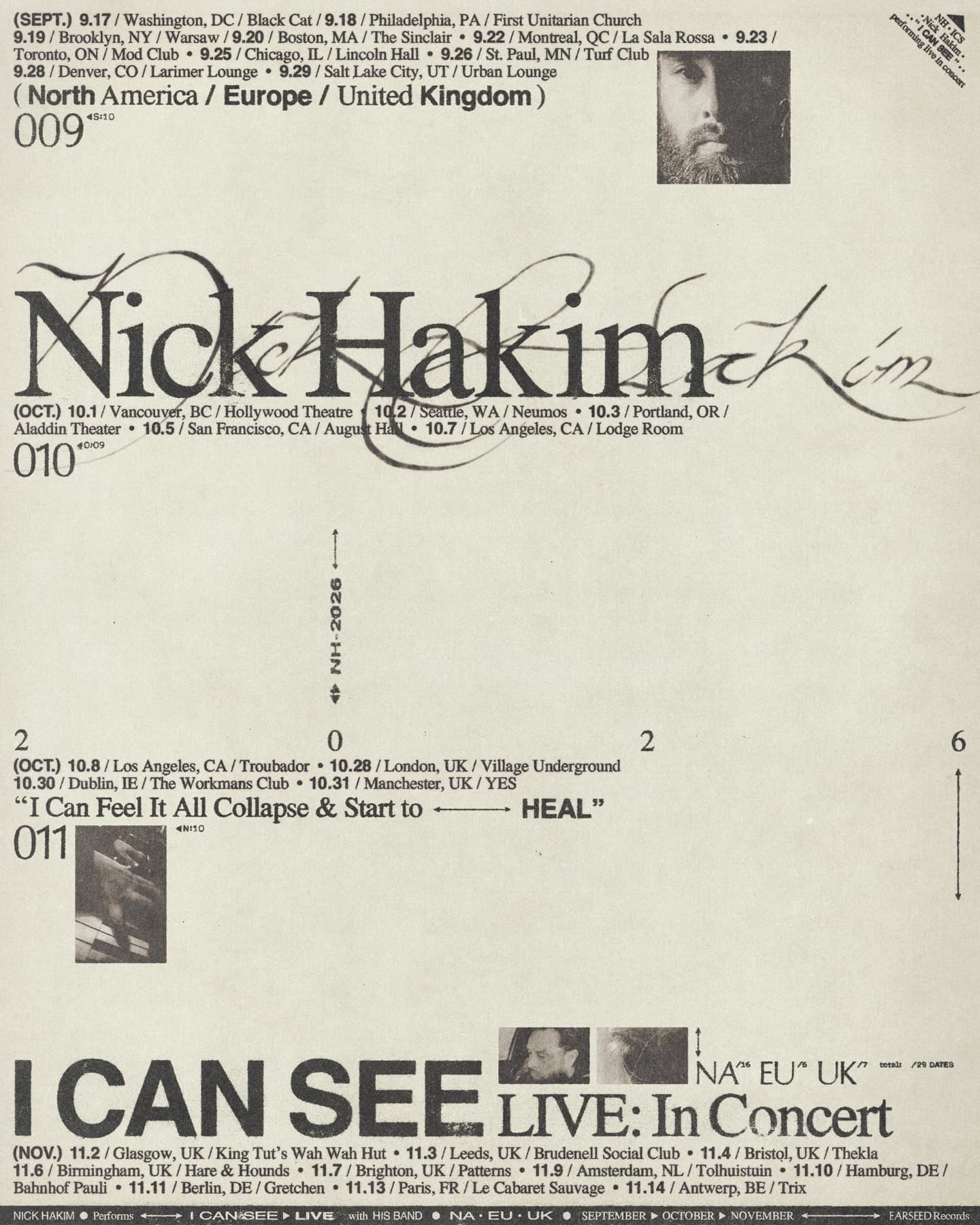 Nick Hakim 2026 Tour